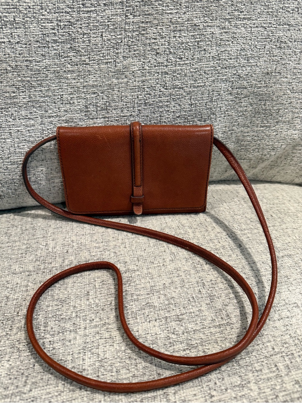 Fossil Burnt Sienna Leather Crossbody Bag